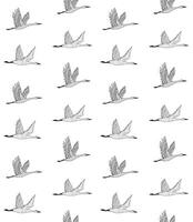 Seamless pattern of flying crane vector