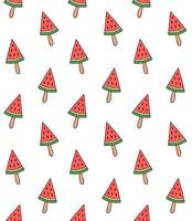 Seamless pattern of watermelon ice creams vector