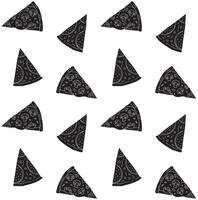 Seamless pattern of sketch pizza vector