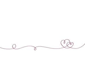 Two cute hearts, love, hand drawn on white line background. Simple hand drawn line elements for postcard design. vector