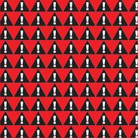 Red Square with Repeating Black Triangle Pattern and White Exclamation Marks vector