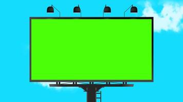 Blank green billboard or large advertising display. Chroma key, time lapse, green screen, template, mock up and copy space concept video