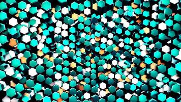 vibrante hexagonal padrões cenas para criativo projetos video
