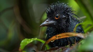 Juvenile Kosrae Crake Porzana monasa with black feathers extinct native to Micronesia Oceania photo