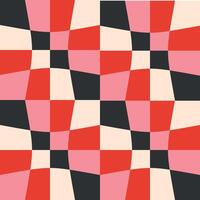 Retro geometrical checkered seamless pattern with colorful squares. Love Valentine's Day background for february 14 vector