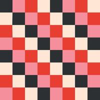 Retro geometrical checkered seamless pattern with colorful squares. Love Valentine's Day romantic background for february 14 vector