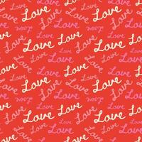 Red seamless pattern with love quote vector