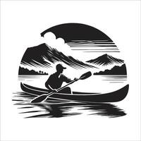 Canoe Kayak On White Background vector