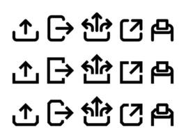 Output icon set of various icon styles vector