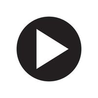 Play button icon. Black Play button icon on white background. vector