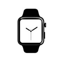 Smartwatch with rectangular face and black strap, showcasing minimalist design. Ideal for tech enthusiasts and modern lifestyles png