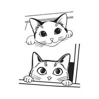 Cat icon line art design vector