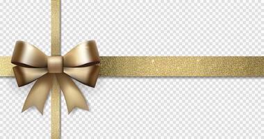 Empty background with gold bow and ribbons. Elegant template for gift voucher, card, coupon, certificate. Place for text. vector