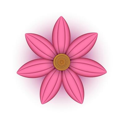 Realistic flower on white background. Pink bloom, large flower blooms in spring. illustration EPS 10.