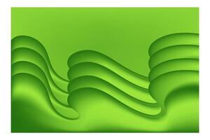 green abstract background with waves vector