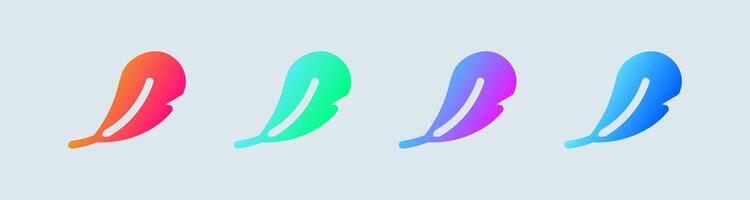 Feather solid icon in gradient colors. Write signs illustration. vector