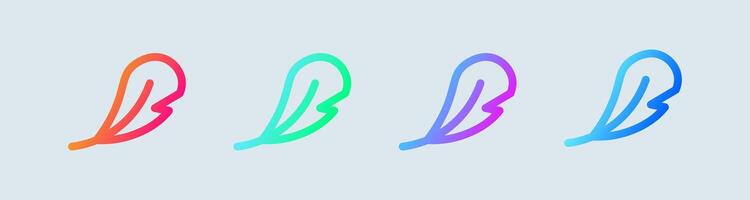Feather line icon in gradient colors. Write signs illustration. vector