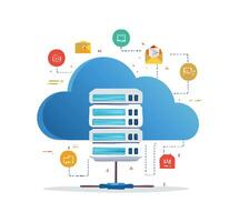 cloud with server or hardware icons vector