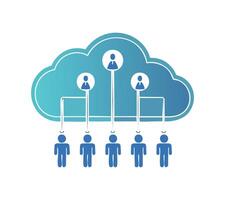 cloud with multiple people icons vector