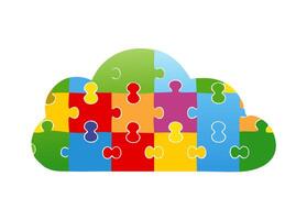brain with puzzle vector