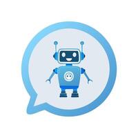 speech bubble with a simple AI robot icon vector