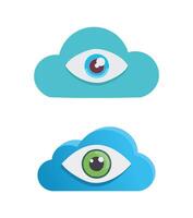 cloud with an eye vector