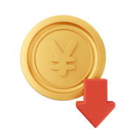 A gold coin with an arrow pointing down and a red arrow pointing up png