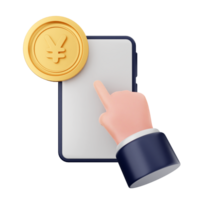 Coin icon on smartphone png