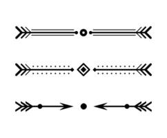 Border flourish collection. Arrow element. Set of Vintage decorative lines. Illustration EPS 10 vector
