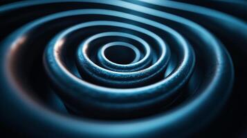 artwork features stunning abstract spiral draws viewer into its depths. Blending shades of black blue and white it evokes feelings of curiosity and uncertainty about what lies below photo