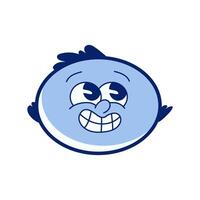 Smiling water drop in flat design. Funny liquid character with groovy face. illustration isolated. vector