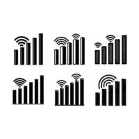 Signal Strength and Linocut Silhouette Design vector