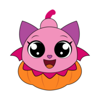 fofa abóbora transparente desenho animado. fofa abóbora personagem. brincalhão face desenho animado. plano estilo desenho animado. png