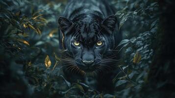 Black panther in the jungle photo