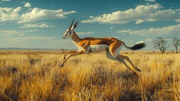 A gazelle jumping in the air photo
