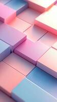 Pastel Geometric Cubes Abstract 3D Rendering, Minimalist Surface Design, photo