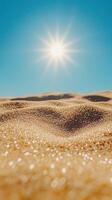 Golden Sand Dune under a Bright Sun, Beach Scene, Summer Heat, Sparkle Effect, photo