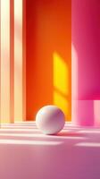Abstract Minimalist Scene with Sphere and Warm Tones Light Play, photo