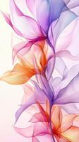 Abstract floral design with flowing translucent petals and vibrant colors photo