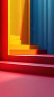 Abstract colorful steps and pillars, geometrical and modern design photo