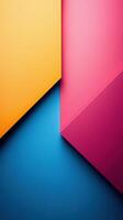 Abstract geometric composition with bright yellow, pink and blue colors, photo