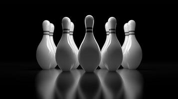 The bowling pins perspective of an incoming ball. photo