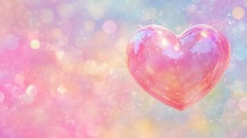 A Valentine's Day background with a pink heart and copy space for the text. photo