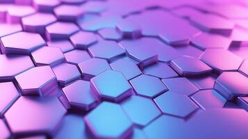a purple and blue background with hexagonal shapes photo