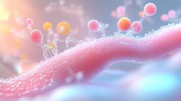 A microscopic cancer attack. The interaction between cancer cells and healthy tissue. photo