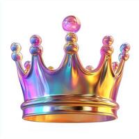 a shiny gold crown on a white background photo