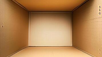 an empty cardboard box with a white background photo