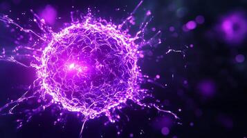 a purple cell with a glowing light photo