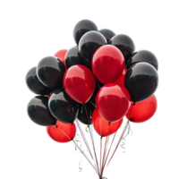 golden and black balloons is isolated on transparent background png