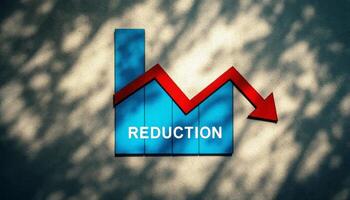 Dramatic Reduction Chart with Sharp Decline Against Textured Background photo